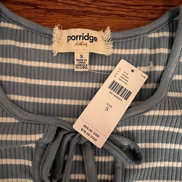 NWT Anthropologie Porridge Puff-Sleeve Tie-Front Top - Picture 3 of 7